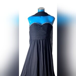 Strapless Mori Lee Black Beautiful Prom Party Dress size 8